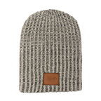 Haberdasher Knit Beanie With Leather Patch