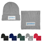 Acrylic Knit Beanie With Patch Combo