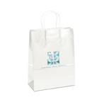 White Amber Gloss Shopper Bag 10W x 5 x 13H