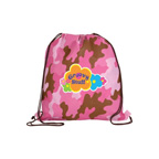 Full Color Non-Woven Camo Drawstring Backpack