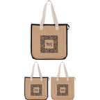 Jute Insulated Grocery Tote Bag
