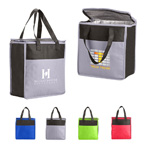Two-Tone flat Top Insulated Non-Woven Grocery Tote Bag