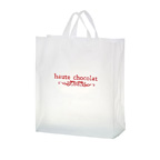 CLEAR FROSTED SOFT LOOP SHOPPER BAG - 16X6X18