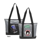 300D Polyester Heather Zippered Tote Bag