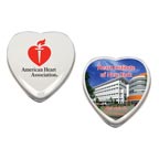 Full Color Small Heart Tin Candy Filled