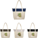 12 oz Cotton and Jute Accent Zippered Tote Bag