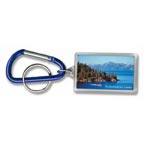 Rectangle Clear Acrylic Key Tag with Carabiner Clip