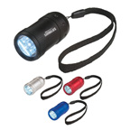 Small Aluminum Stubby LED Flashlight With Strap