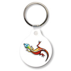 Small Round Full Color Key Tag with tab
