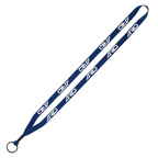 1/2 Economy Polyester Lanyard w/Metal Crimp and Metal Split-ring Attachment