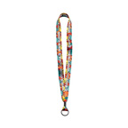 3/4 Dye-Sublimated Polyester Lanyard w/Metal Crimp and Metal Split-ring Attachment