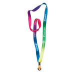 1/2 Tie-Dye Multicolor Lanyard w/Metal Crimp and Metal Rubber O-ring Attachment