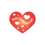 1-7/8 x 1-9/16 Heart Shaped Sticker