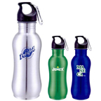 20 oz Wide Mouth Stainless Steel Bottle W/ Carabiner