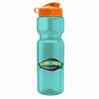 Full Color 28 OZ Transparent Flip Top Sports Bottle