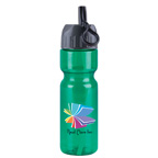 Full Color 28 OZ Transparent Tethered Lid Sports Bottle