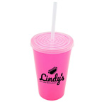 22 oz Stadium Cup with Lid and Straw