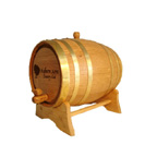 5 Liter Oak Wood Barrel with Brass Hoops Drink Dispenser