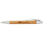 Bamboo and Chrome Click Pen