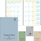 Academic Desk Monthly Planner w/ Printed Weave Cover