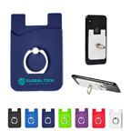 Silicone Card Holder With Metal Ring Phone Stand