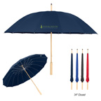 46 Inch Arc Umbrella With 100 Percent RPET Canopy And Bamboo Handle