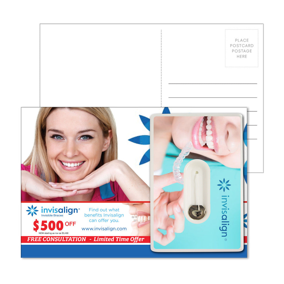 Post Card With Credit Card Style Dental Floss With Mirror