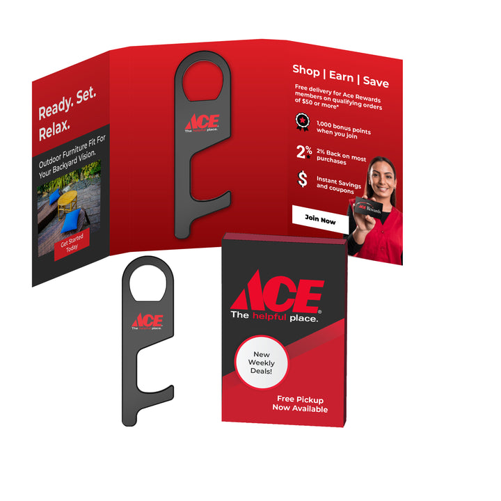 Antimicrobial Plastic Touch Less Key Tool With Booklet