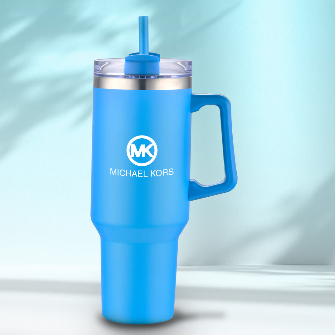 40 oz Double Wall Tumbler With Handle And Straw