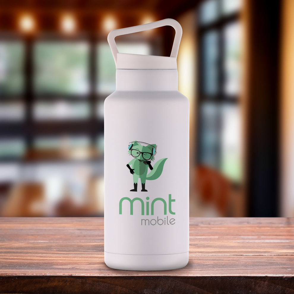 36 oz Double Wall Stainless Steel Water Bottle With Carry Handle