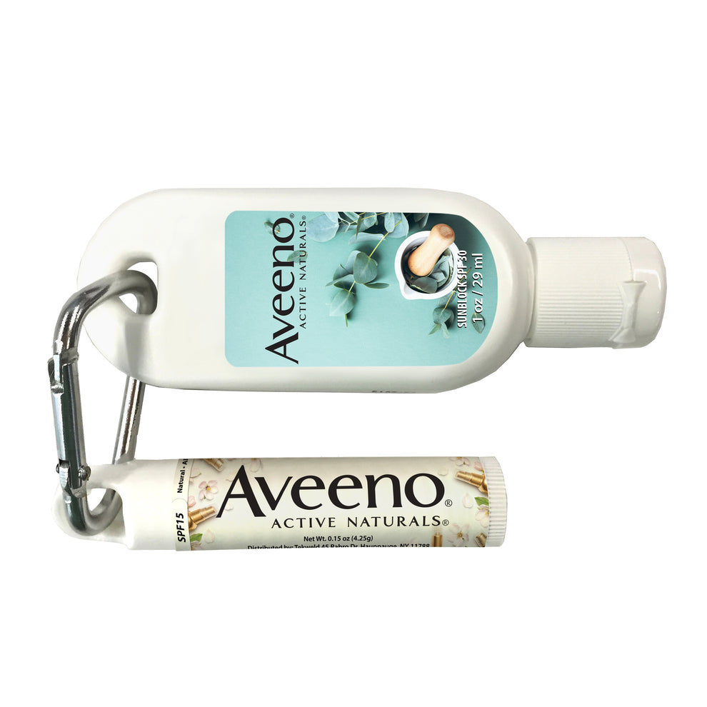 1oz/30ml Tottle Sunblock With Carabiner + Clip Balm