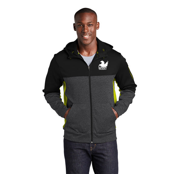 Sport-Tek Tech Fleece Colorblock Full-Zip Hooded Jacket