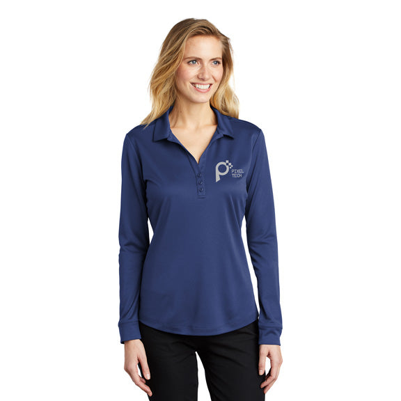 Port Authority Ladies Silk Touch Performance Long Sleeve Polo