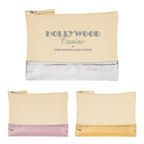 12 OZ. COTTON COSMETIC BAG WITH METALLIC ACCENT