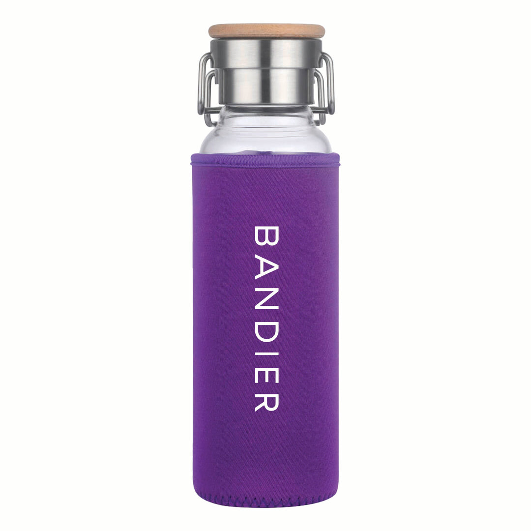 22 oz Glass Water Bottle With Neoprene Protective Sleeve