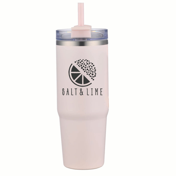 30 oz Double Wall Tumbler with Handle and Straw