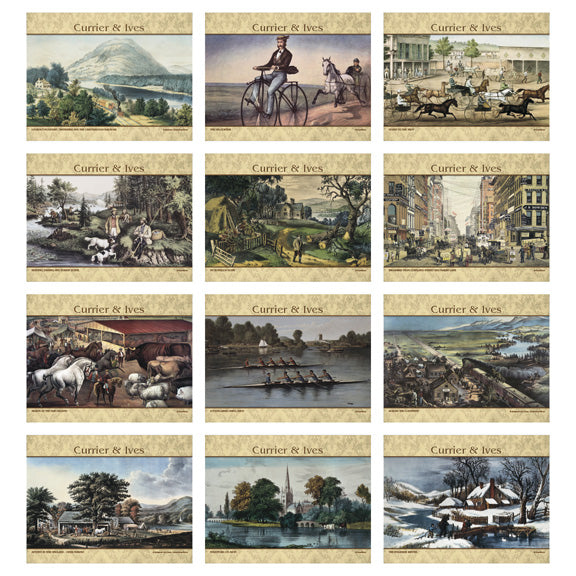 Currier & Ives 13 Month Wall Calendar