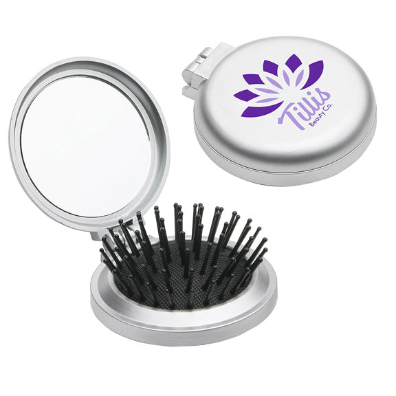 Travel Disk Brush and Mirror Combo