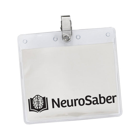 Clear Horizontal Vinyl Pouch w/Metal Bulldog Clip