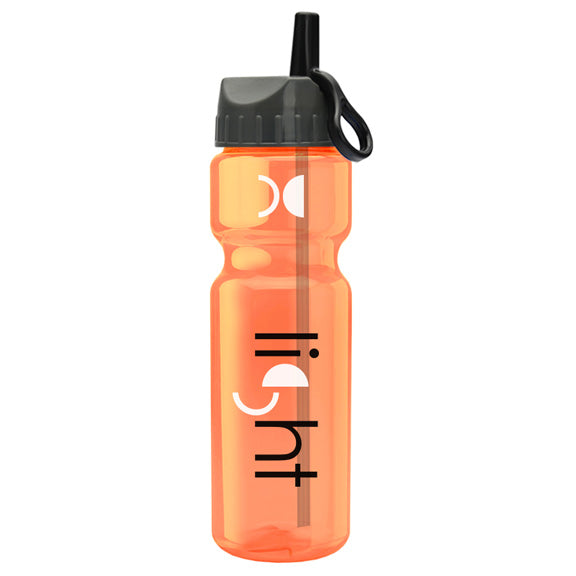 28 Oz Transparent Bottle with Flip Straw Lid