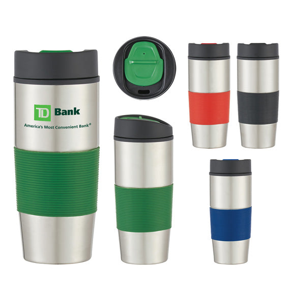 18 Oz. Stainless Steel Gripper Travel Mug Tumbler