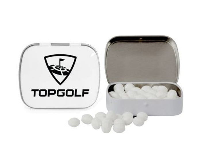 Domed Tin with Golf Ball Shaped Mints