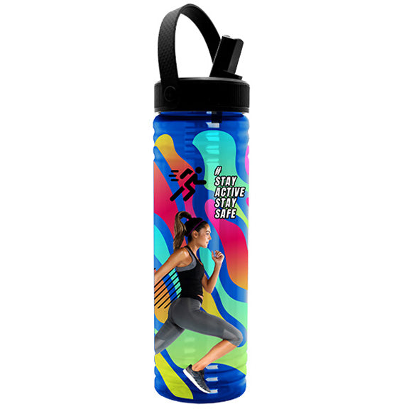 24 oz. Slim Fit Water Bottle with Flip Straw Swivel Handle Lid -