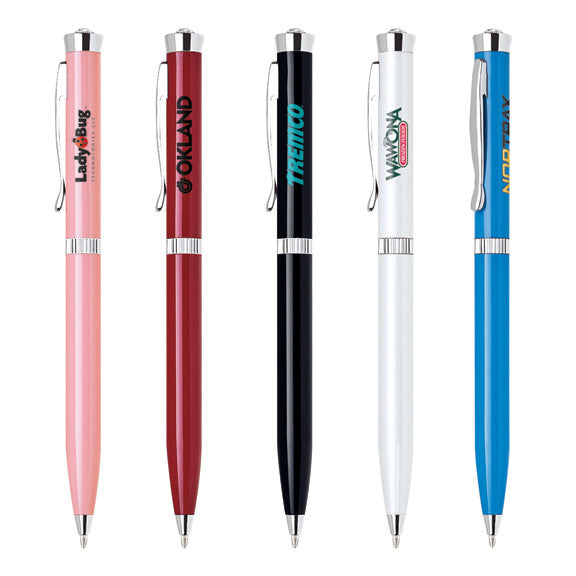 Slim Body Metal Pen with Blue Ink