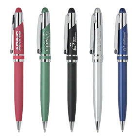 Chrome Plated Brass Barrel Metal Pen with Blue Ink