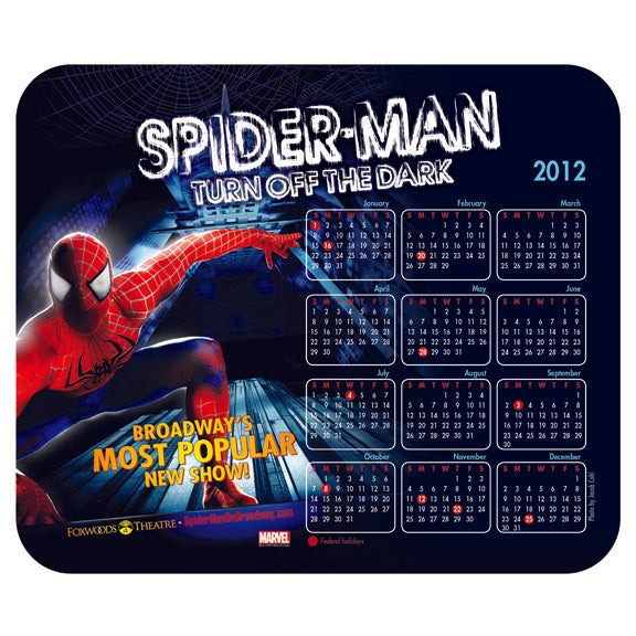 7x8 Calendar Mousepad - Fabric Surface - 1/8 Thick Rubber