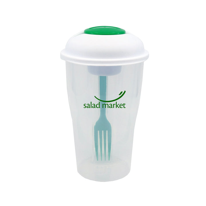 Salad Shaker Container With Fork And Dressing Container