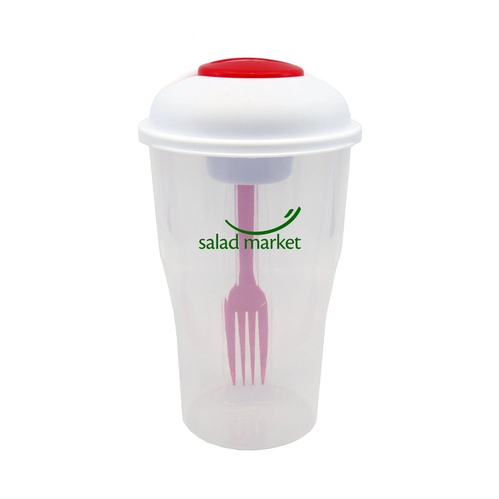 Salad Shaker Container With Fork And Dressing Container