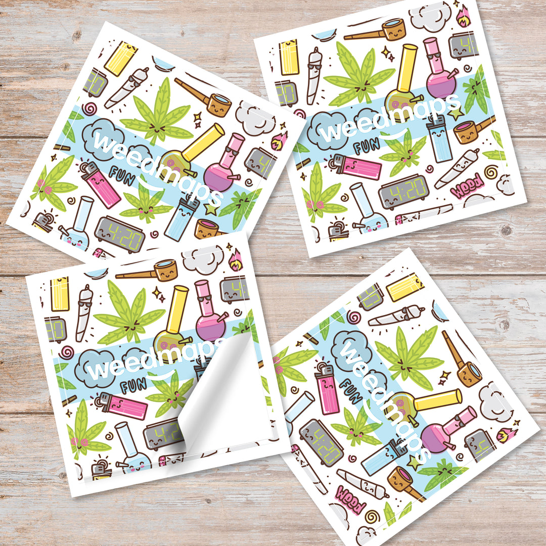 3" X 3" 9 Sq. In (9 In) Square Sticker