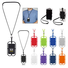 Silicone Lanyard with Phone Holder and Wallet
